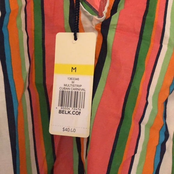 Red Camel colorful striped faux halter babydoll top- size M- NWT - Picture 6 of 7